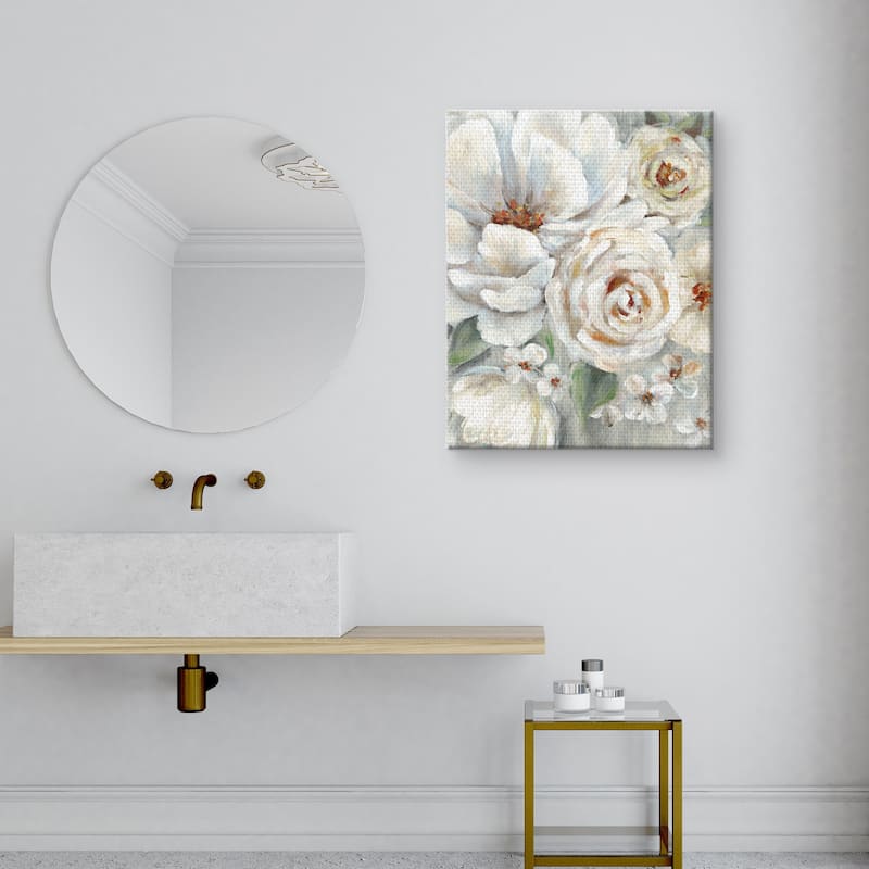 Neutral Blooms by Willowbrook Fine Art Canvas Art Print