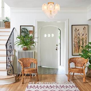 4-Light unique ceiling lights gold hallway lights glass, metal kitchen lights