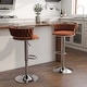 preview thumbnail 27 of 198, Modern Velvet Adjustable Swivel Bar Stools Set of 2