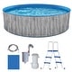 preview thumbnail 1 of 5, Blue Wave Capri 12-Ft 36-in Deep Round Steel Wall Swimming Pool Package - 12-ft round 12-ft round