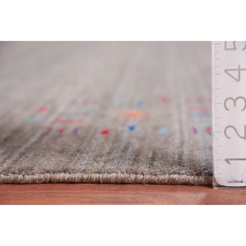 Striped Gabbeh Indian Area Rug Handmade Tribal Wool Carpet - 8'10" x 11'6"