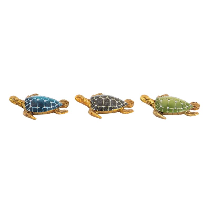 Polystone Turtle Decorative Sculpture - Set of 3 Brown - Roche River Decor