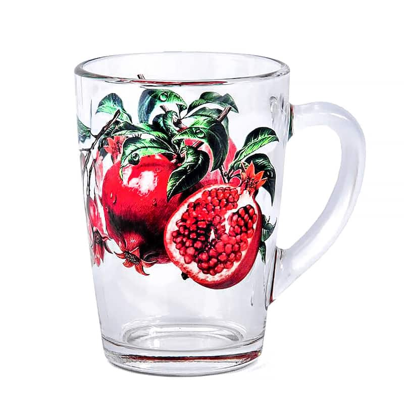 STP Goods 11.1oz Pomegranate Glass Mug Set of 4