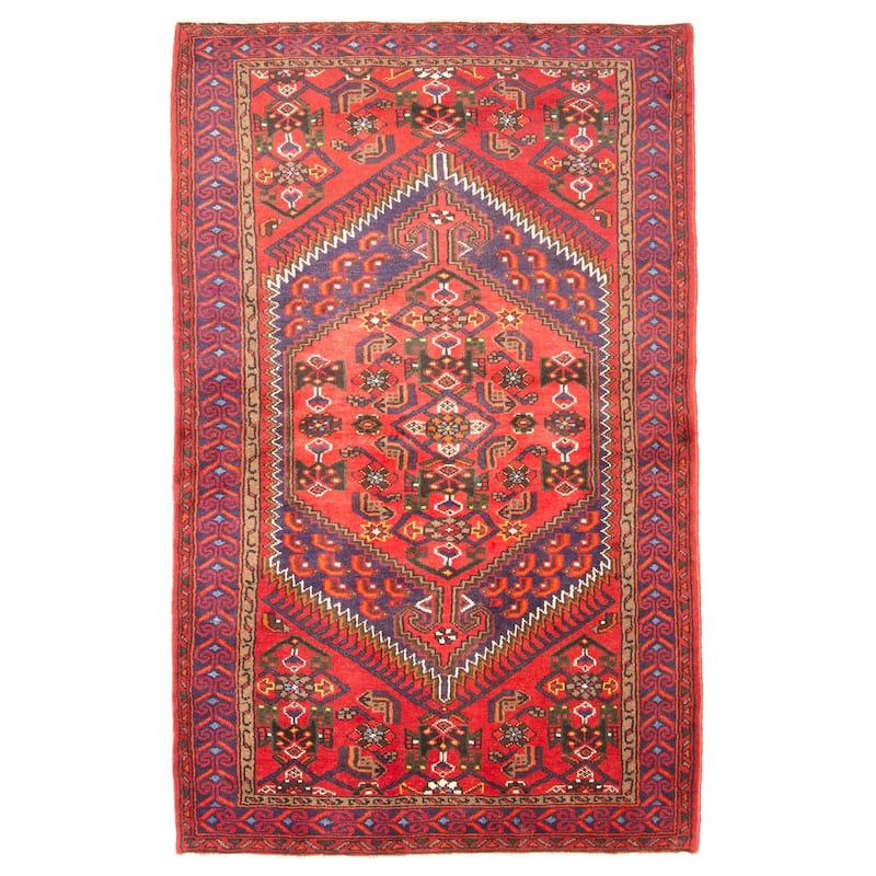 ECARPETGALLERY Hand-knotted Andelz Red Wool Rug - 4'3 x 6'8