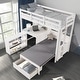 preview thumbnail 2 of 7, Furniture of America Aurelian Modern Twin 4-in-1 White Solid Pinewood Loft Bed with Bookcase, Desk and Convertible Bench