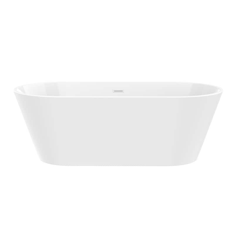 Vanity Art 67" X 32" Non-Slip White Acrylic Freestanding Bathtub