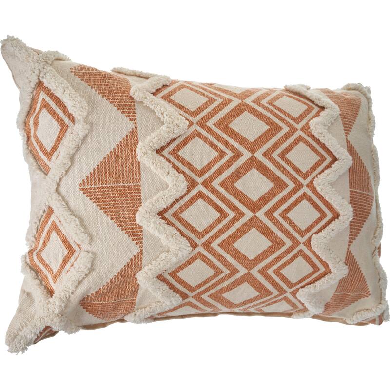 Sevita Curated Nomad Houndsridge Geometric Burnt Orange Throw Pillow