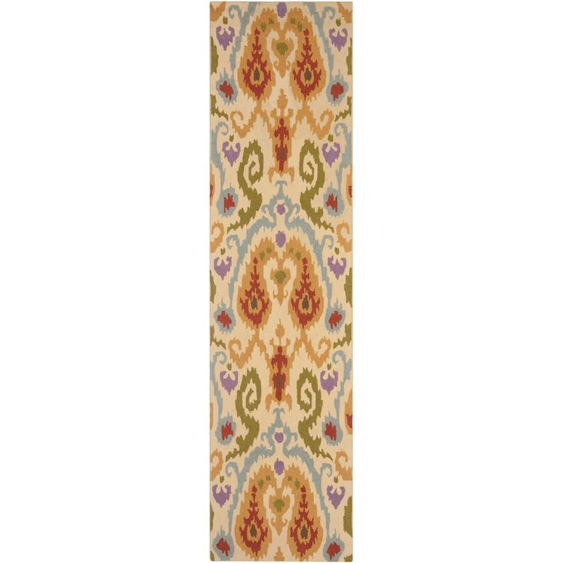 SAFAVIEH Hand-hooked Chelsea Vivi Country Oriental Wool Rug - 2'6" x 10' Runner - Ivory/Multi