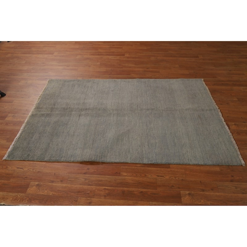 Hand Knotted Oriental 100% Wool Carpet Modern Modern Beige & Ivories Gabbeh Area Rug - 5' 9'' X 3' 8''