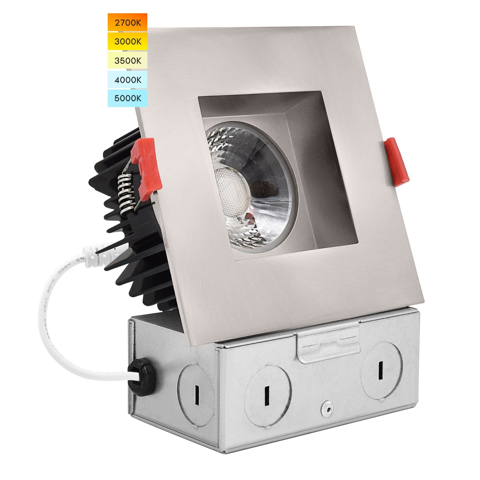 Buy Luxrite 4 Inch Square LED Recessed Light, 15W, 5 Color Selectable