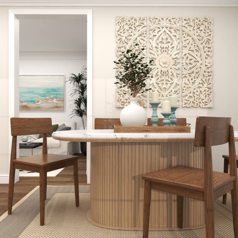 Blue Metal Ombre Decorative Vase with Brown Accents