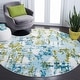 preview thumbnail 63 of 70, SAFAVIEH Skyler Roumpini Modern Abstract Rug 6'7" x 6'7" Round - Teal/Green