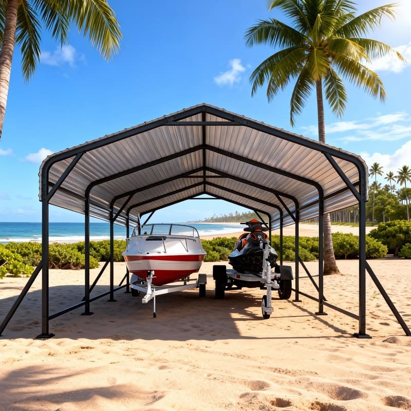 EROMMY Heavy Duty Metal Carport with Extra Support Poles, UV & Waterproof Car Canopy for Outdoor Vehicle Shelter