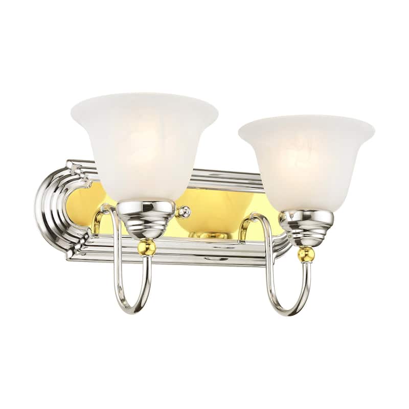 Livex Lighting Belmont 2 Light Bathroom Vanity Light - Chrome / Polished Brass