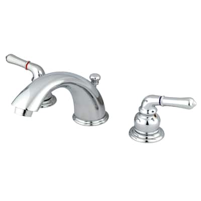 Kingston Brass Magellan Deck Mount Widespread Bathroom Faucet with Brass Pop-Up