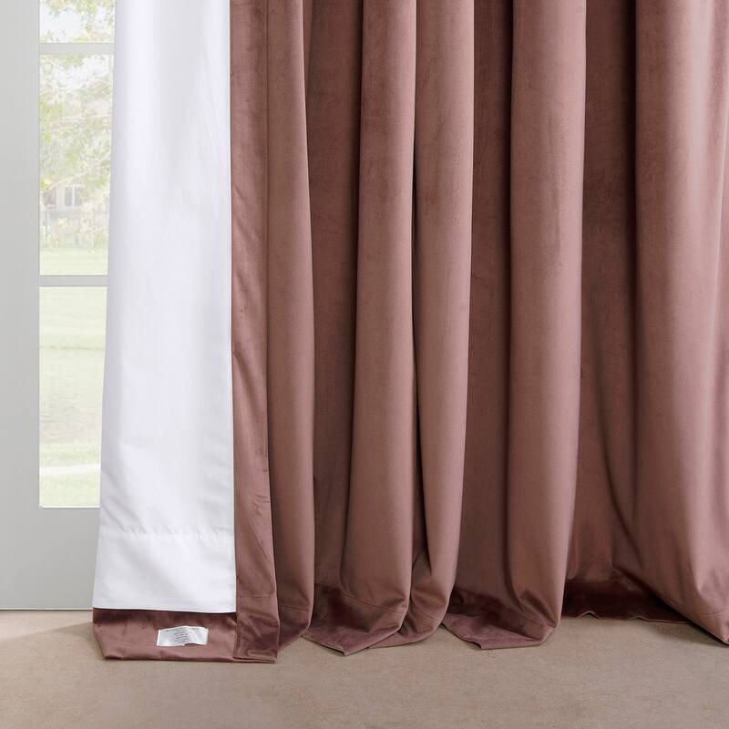 Exclusive Fabrics French Pleat Heritage Plush Velvet Room Darkening Curtains For Bedroom & Living Room Curtains (1 Panel)