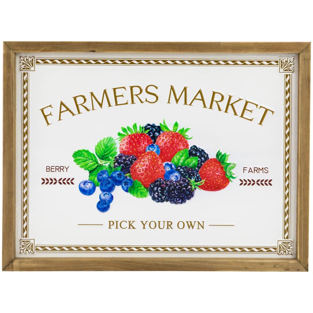 Farmers Market Framed Metal Wall Sign - 15.75"