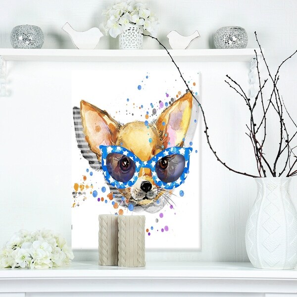 Dog with glasses canvas art online
