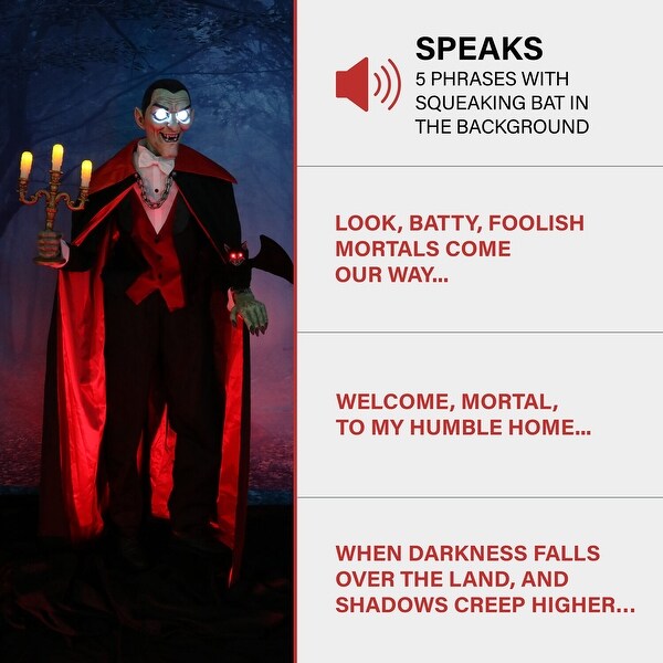 Haunted Hill Farm 5.5-Ft. Tall Lazarus the Vampire Host, Premium