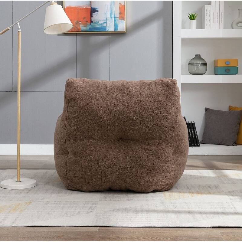 Soft Teddy Cloth Bean Bag Chair Tufted Foam Filling