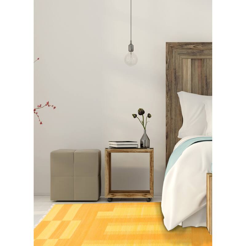 ECARPETGALLERY Flat-Weave Ankara FW Burnt Orange Wool Kilim - 5'0 x 7'11