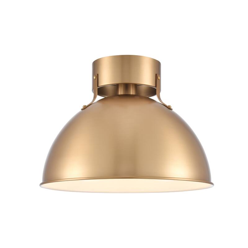 Elk Home Zayne Brushed Gold With Metal Shade 1 Light Semi Flush