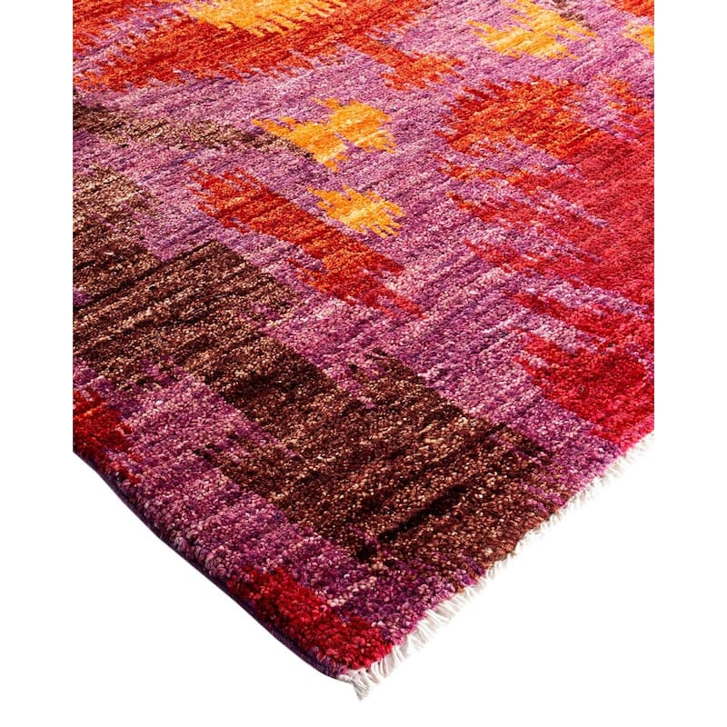 Contemporary Overdyed Wool Hand Knotted Area Rug - 5' 10" x 9' 2"