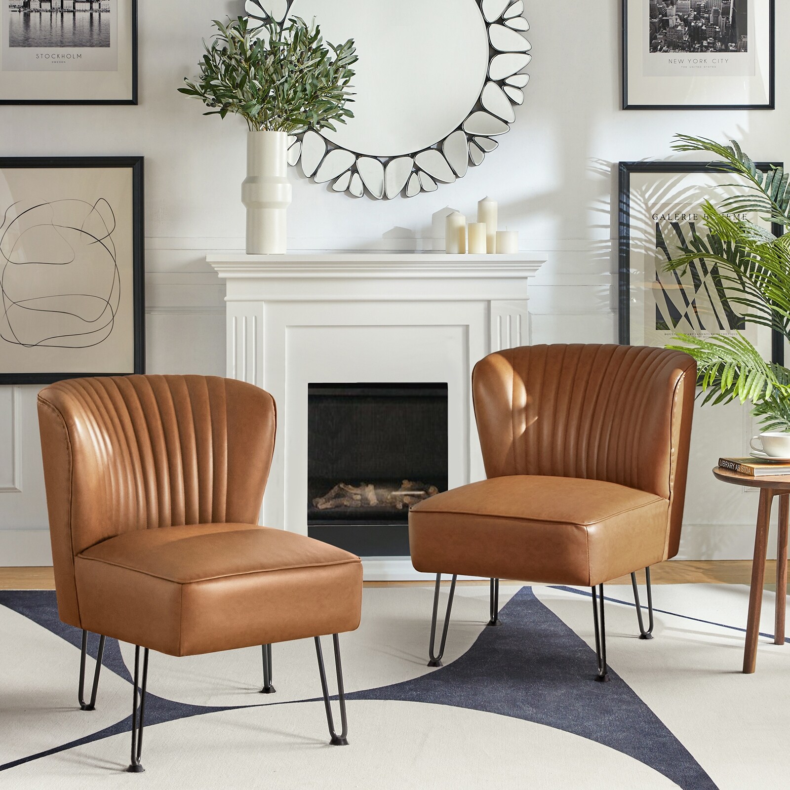 Armless wingback chair sales