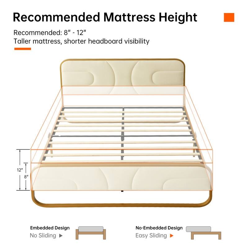 Modern Velvet Platform Bed