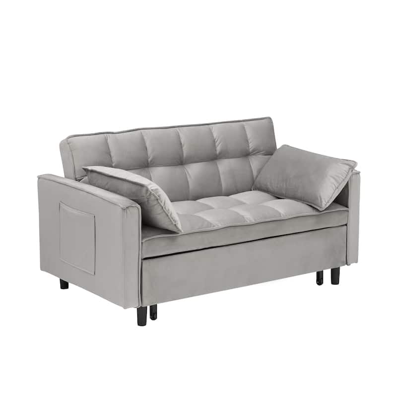 Sofa Bed with Fabric Upholstery and Metal Legs - Supports 500 lbs for Living Rooms and Guest Rooms