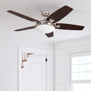 48" Honeywell Carmel Brushed Nickel Ceiling Fan with Integrated Light and Remote