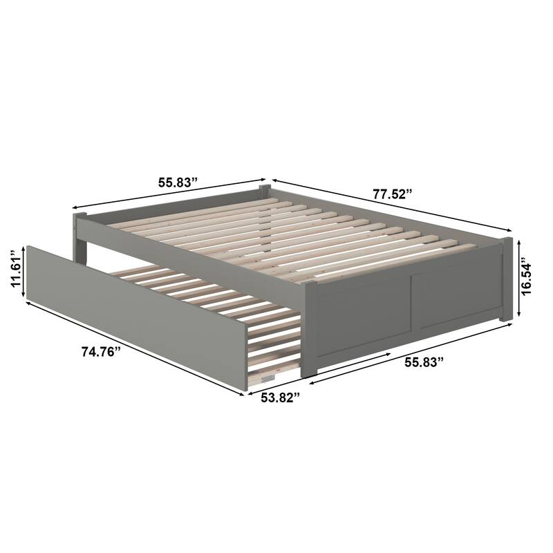AFI Concord Full Platform Bed with Footboard & Full Trundle