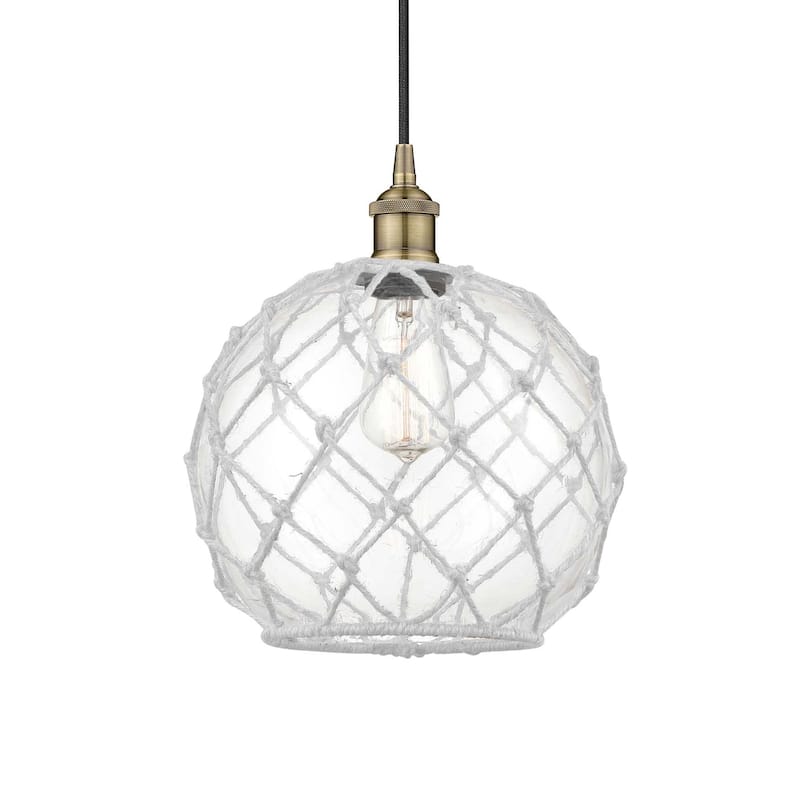 Innovations Lighting 616-1P-13-10 Edison Pendant Edison 10" Wide - Antique Brass / Clear / White