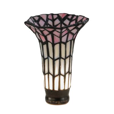 4 In. Wide X 5.5 In. High Tiffany Pond Lily Pink and White Shade