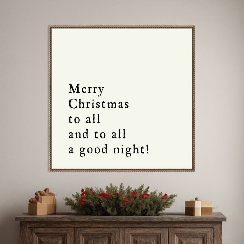 Merry Christmas To All by Amanti Art Portfolio Framed Canvas Wall Art Print