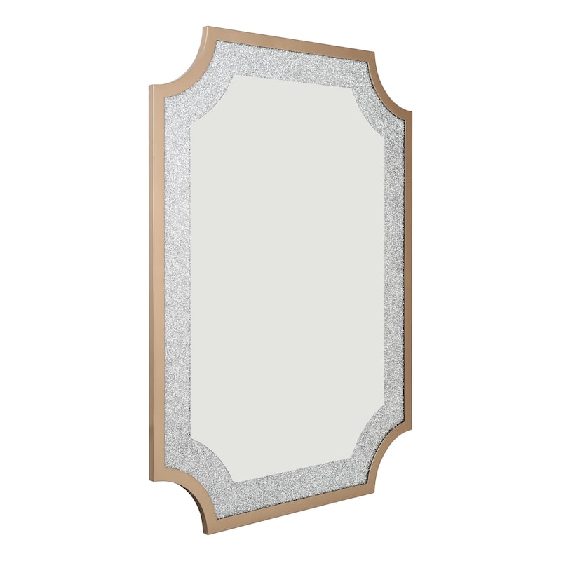 Rectangle Wall Mirror Sparkling Crystal Diamond Accent Bathroom Vanity Mirror