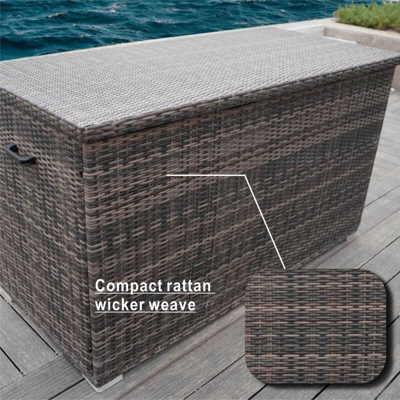 Outdoor Patio Wicker Cushion Storage Box
