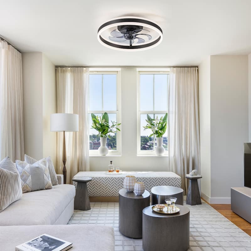 20"/23" Low Profile Dimmable Smart Ceiling Fan with Lights and Remote(6/7 ABS Blades)