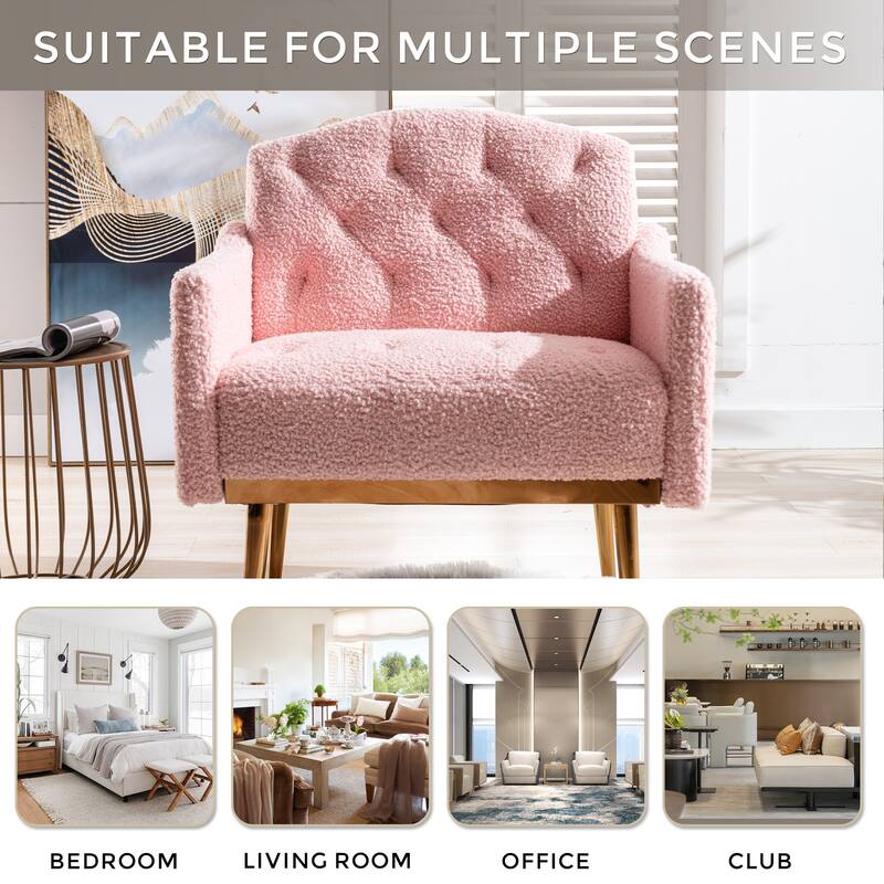 Tufted Decorative Fabric Armchair