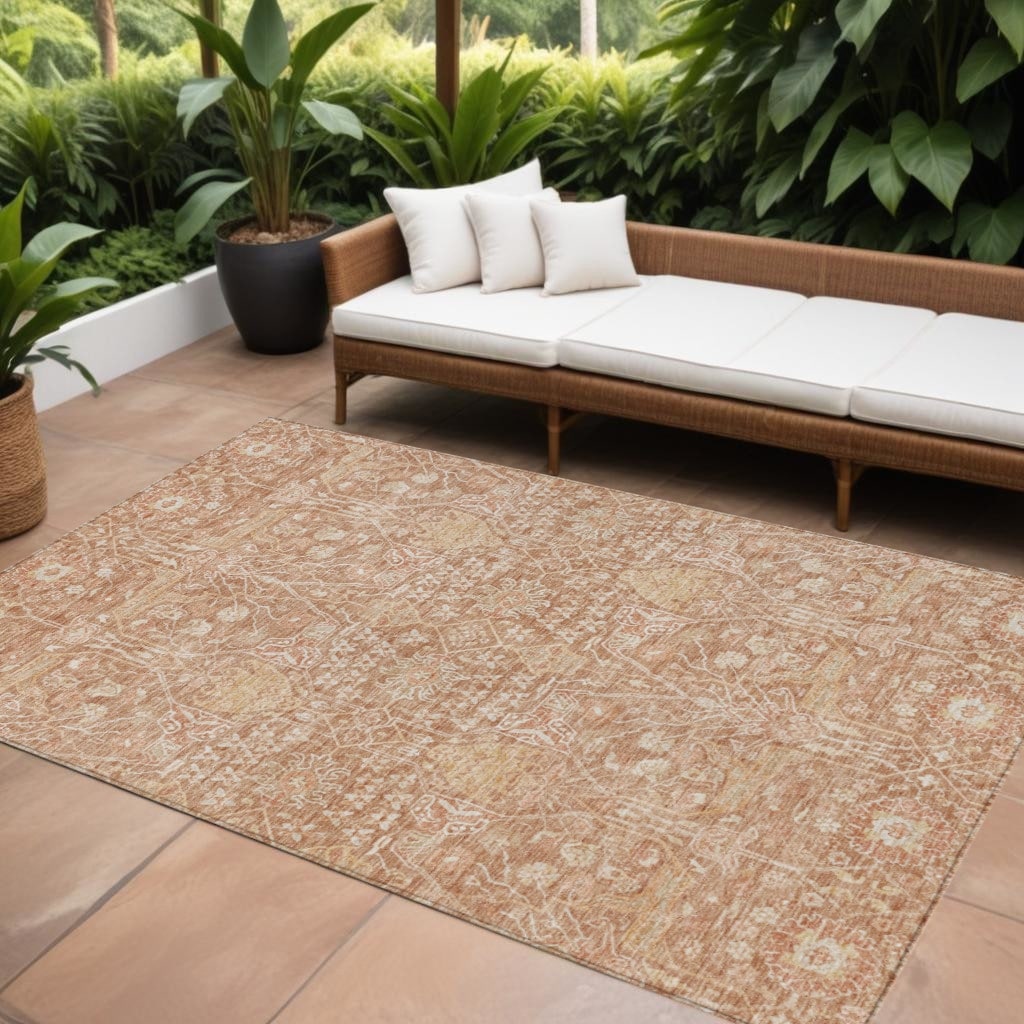 HomeRoots Floral Transitional Rectangle Outdoor Rug