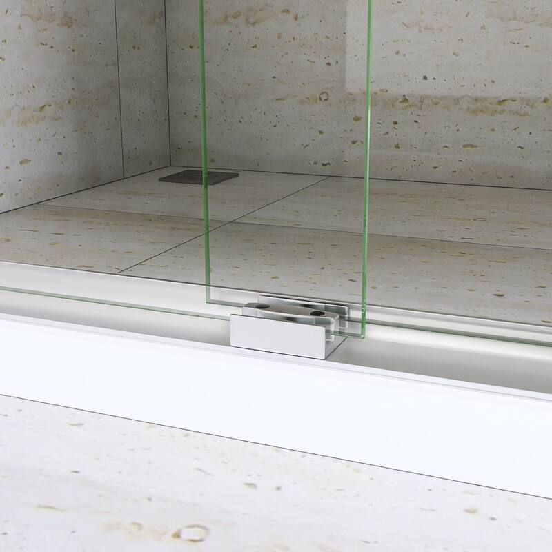 Double Sliding Framed Shower Door in Matte Black Finish