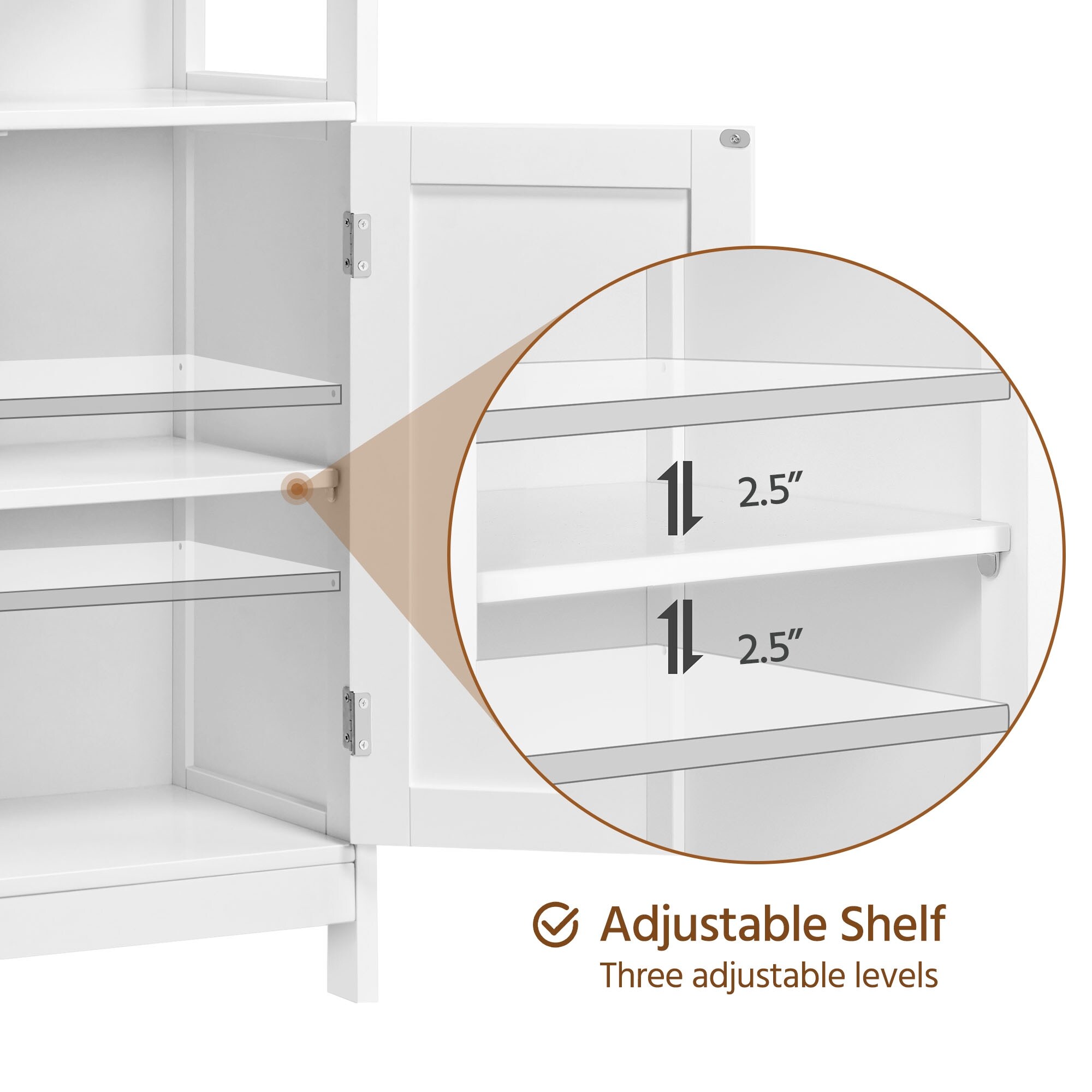 Yaheetech Bathroom Storage Cabinet with Adjustable Shelf-image