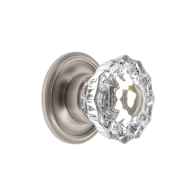 Grandeur VERS-CRYS-KNOB-GEO Versailles 1-3/8" Vintage Luxury Fluted - Satin Nickel