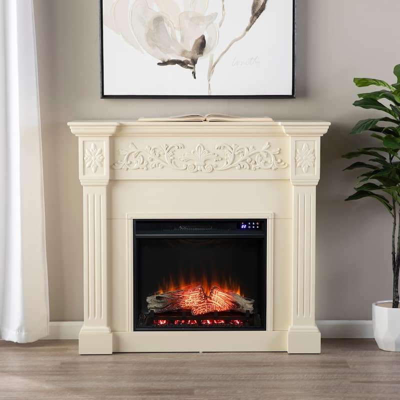 SEI Furniture Zitkala Ivory Electric Fireplace