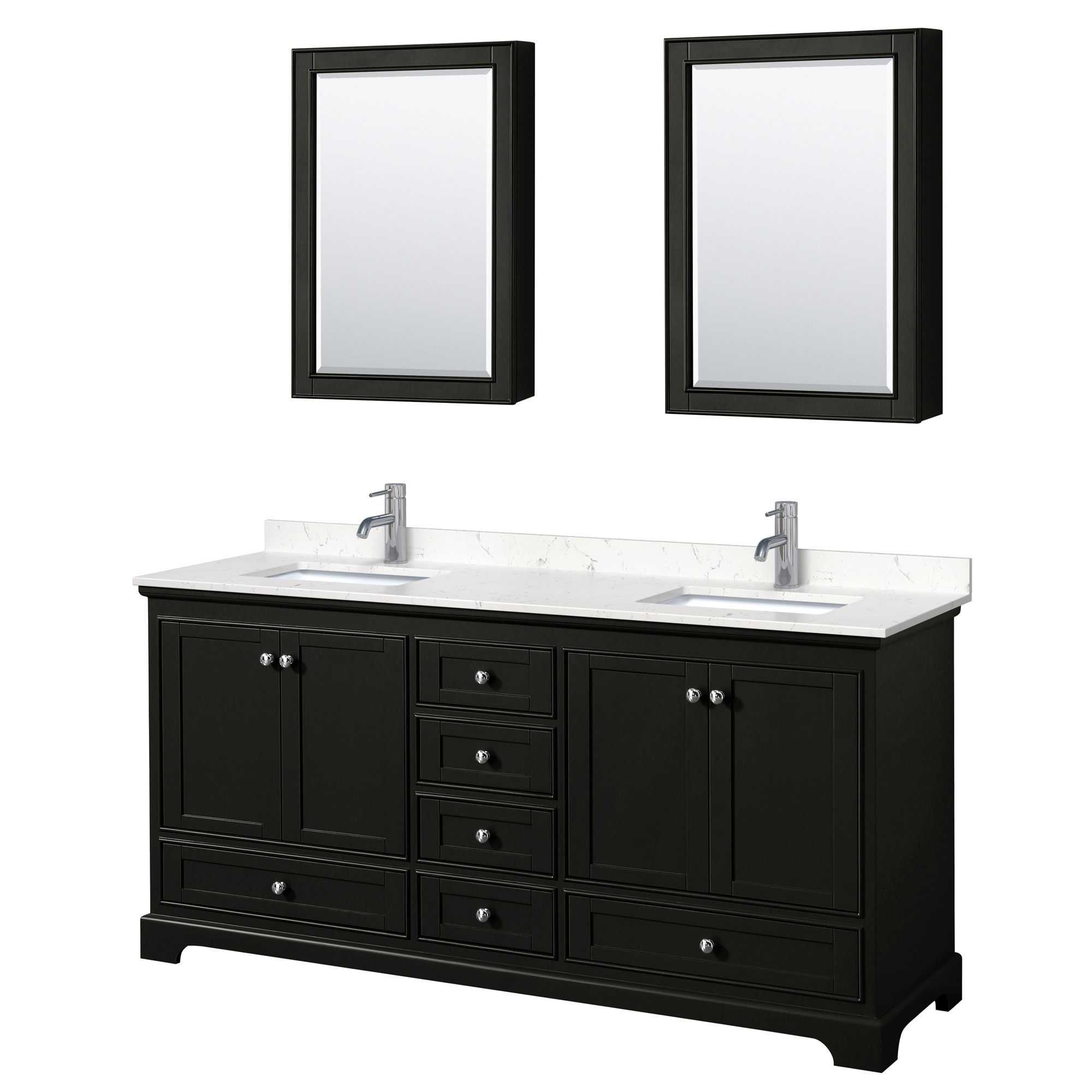 Wyndham Collection Deborah 72" Free Standing Double Basin Vanity Set