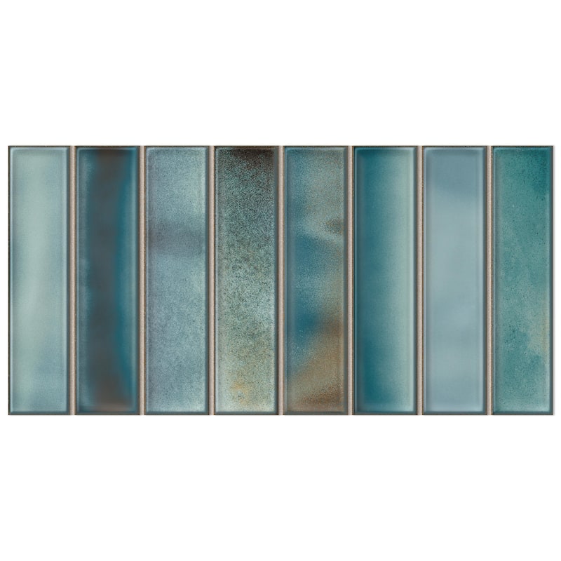 Merola Tile Borealis Aqua 5-7/8" x 11-3/4" Ceramic Wall Tile