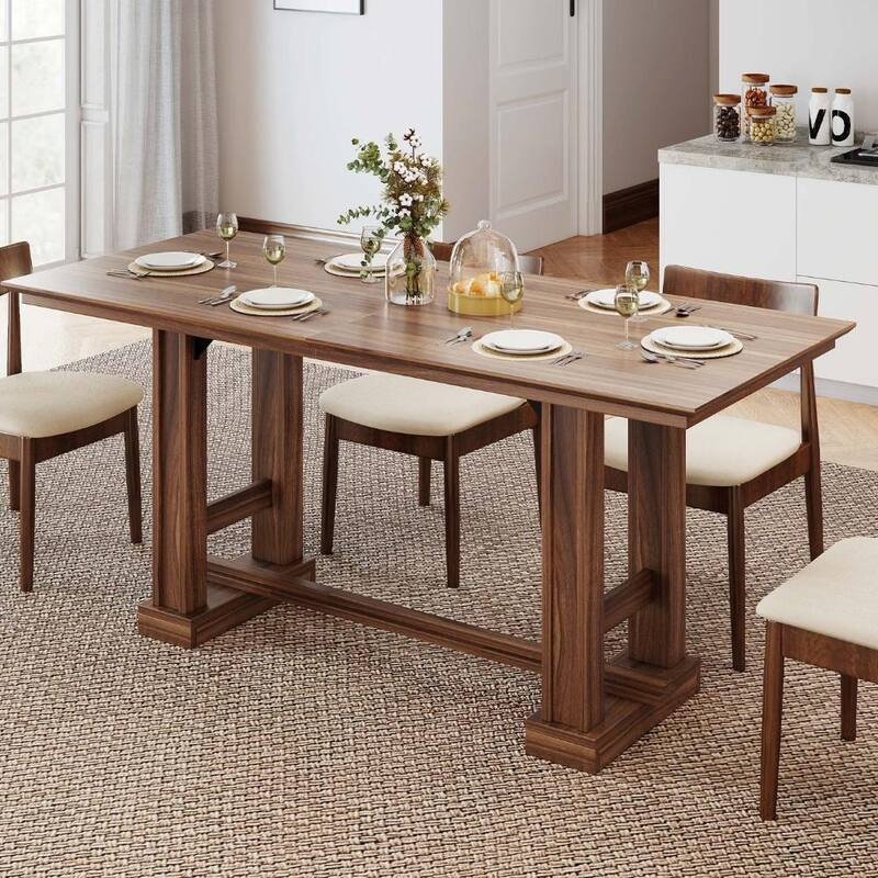 Moasis 70" Farmhouse Dining Table for 6-10 People