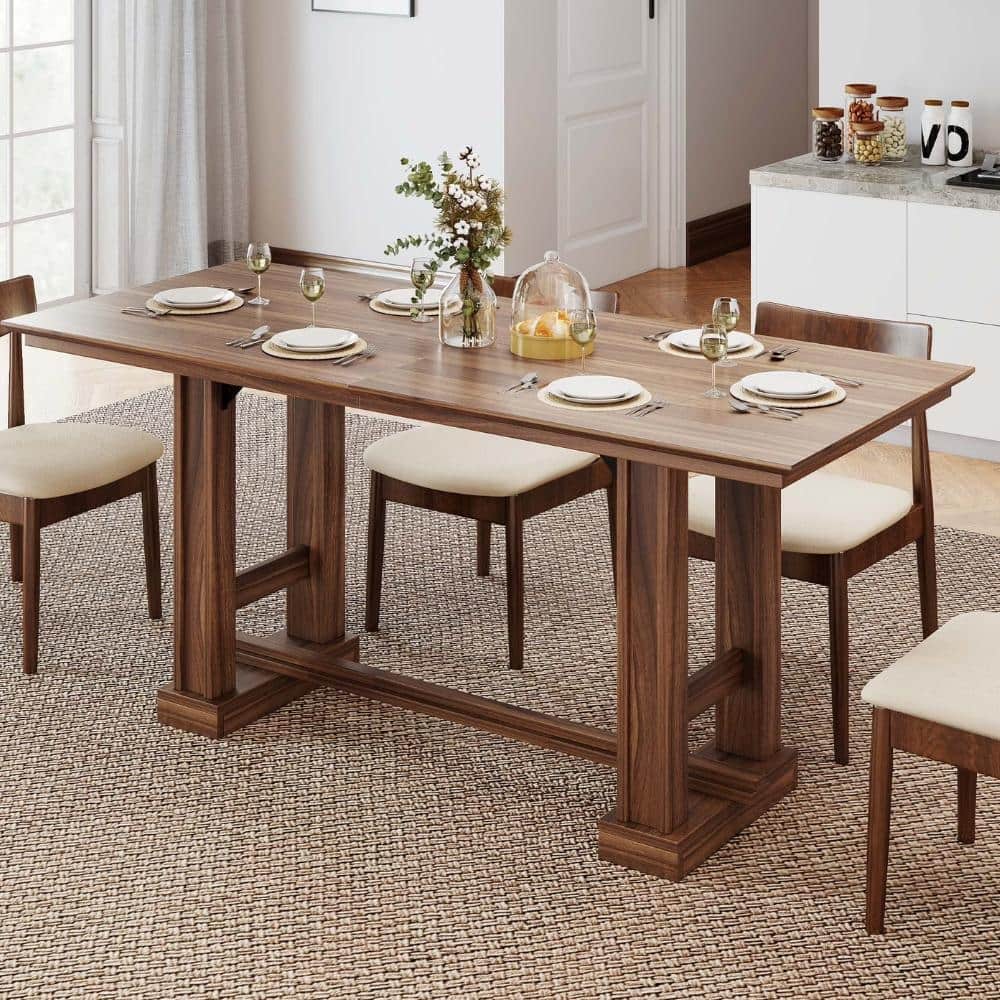Moasis 70" Farmhouse Dining Table for 6-10 People