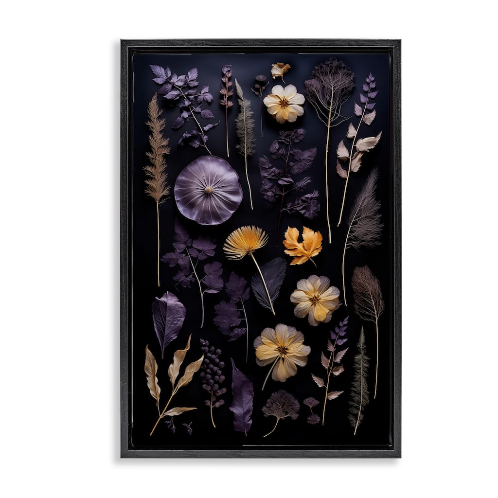 Stupell Flower Specimens on Black Framed Floater Canvas Wall Art Design By Heidi Kuntz