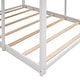 preview thumbnail 26 of 26, Full Over Full Wood Bunk Bed with Roof, Window, Guardrail & Ladder, Playhouse-Inspired, Safe & Durable Design, Antique Grey
